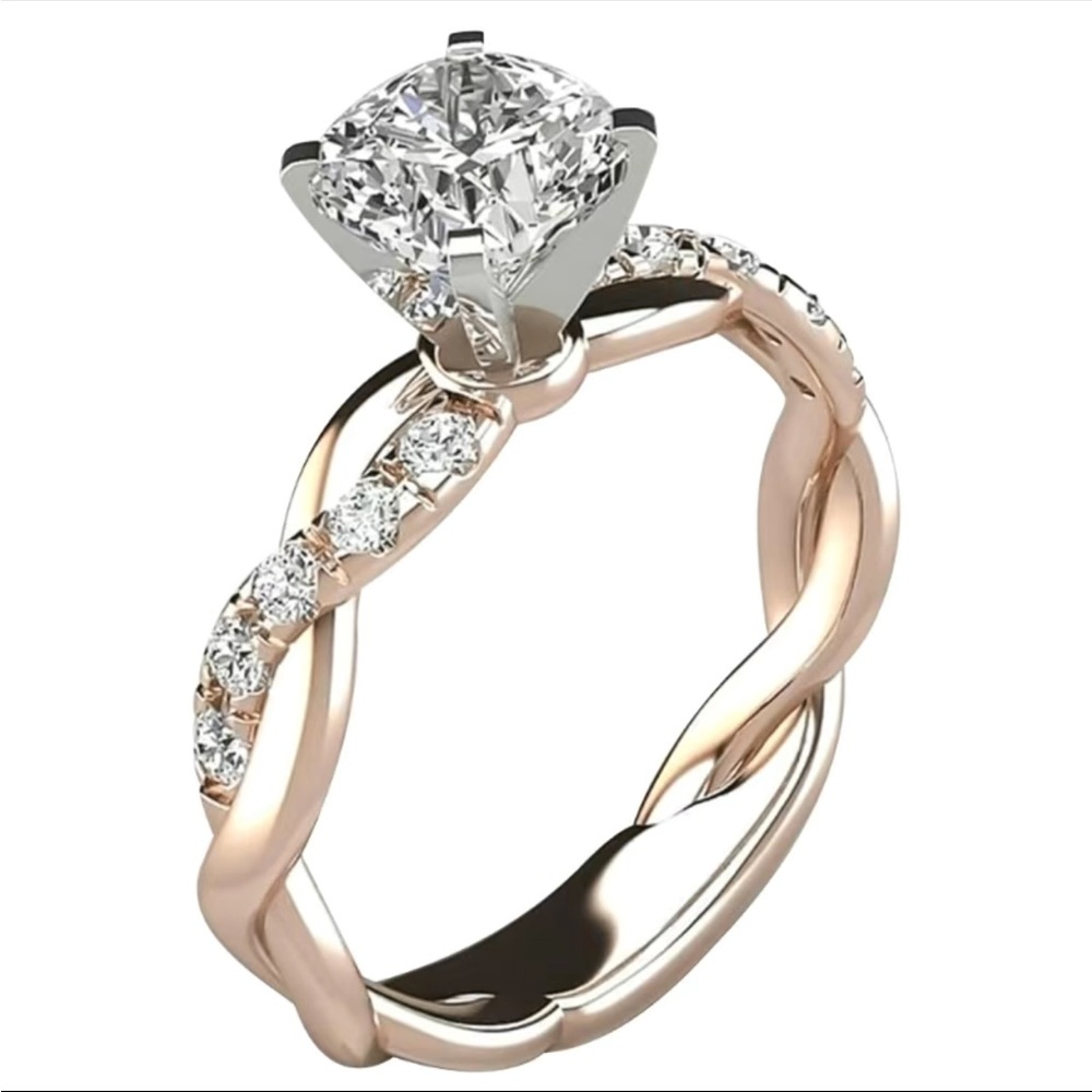 New Twisted Pink Gold Diamond Ring